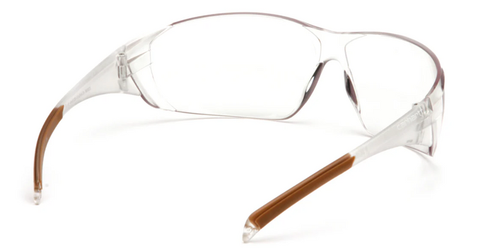 Pyramex Billings clear frameless safety glasses, further view of the temple arms