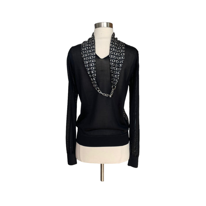 Black Chain Link Top - S
