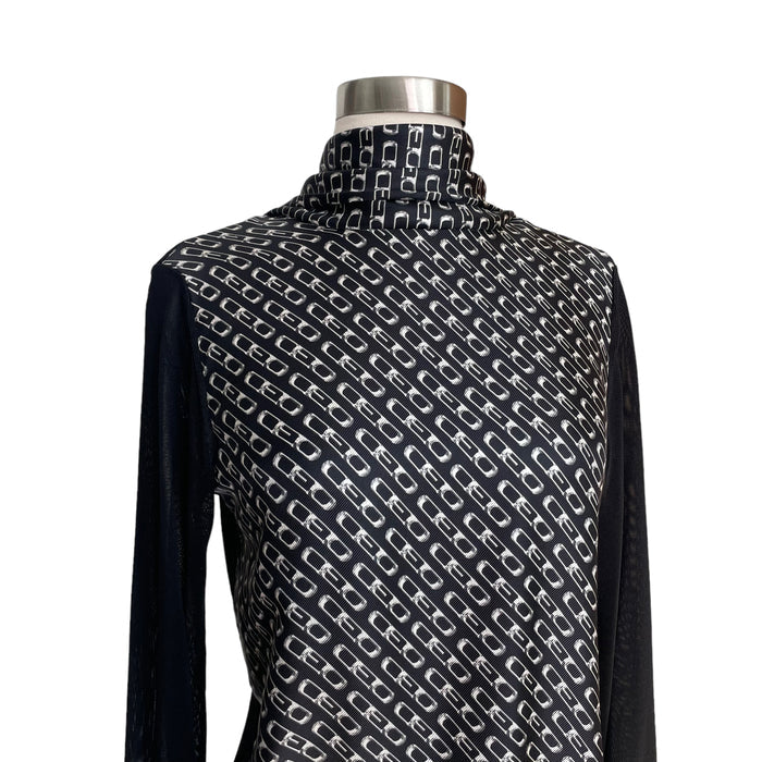 Black Chain Link Top - S