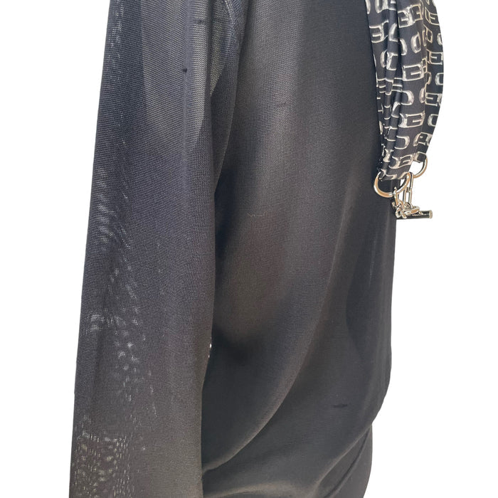 Black Chain Link Top - S