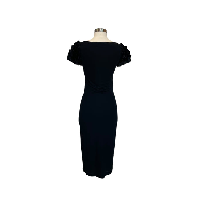 Black Ruffle Sleeve Dress - M