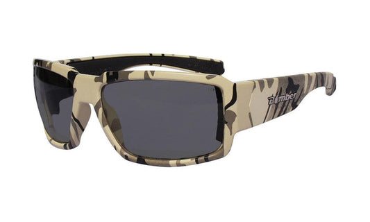 Bomber Boogie Bomb ANSI Z87+ safety sunglasses with smoke lens and camo frame