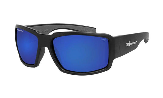 Bomber Boogie Bomb ANSI Z87+ polarized safety sunglasses with blue mirror lens