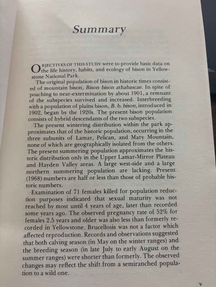 BOOKS -  The Bison of Yellowstone National Park - Margaret Meahger (1973)