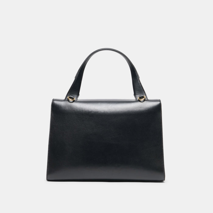 BORGO HANDBAG BLACK LEATHER