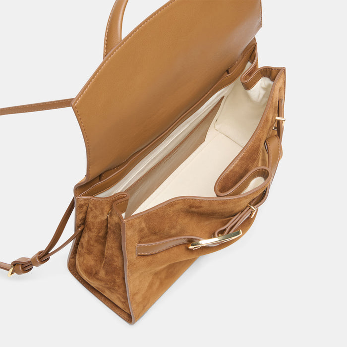 BORGO HANDBAG DARK TAN SUEDE