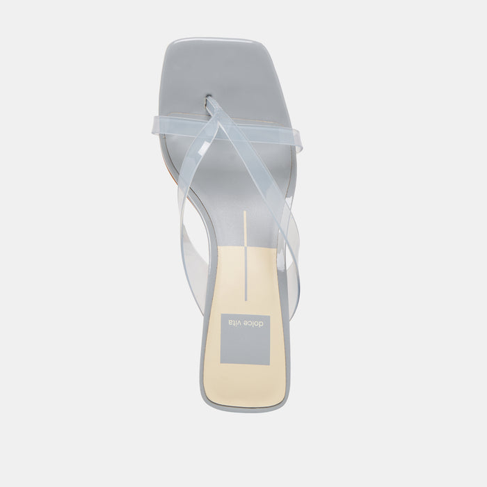 BREVEL VINYL WIDE HEELS DUSTY BLUE JELLY