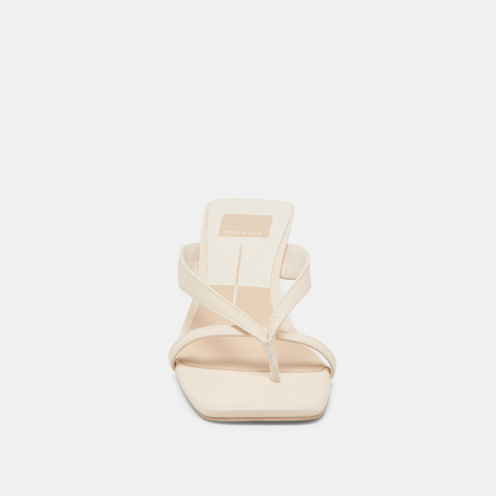 BREVEL WIDE HEELS BONE LEATHER
