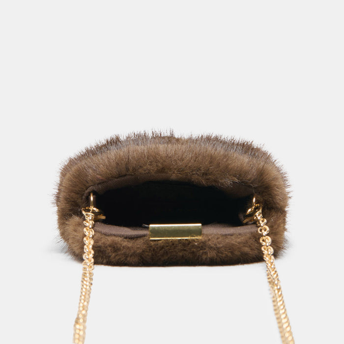 BRINDI CROSSBODY WALLET MINK FAUX FUR