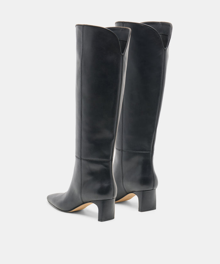 BRION WIDE CALF BOOTS BLACK LEATHER