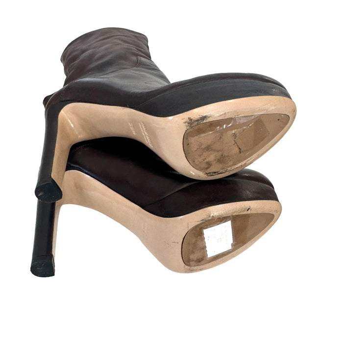 Brown Heeled Boots - 6.5