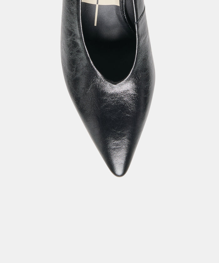 CAMERO WEDGES BLACK LEATHER