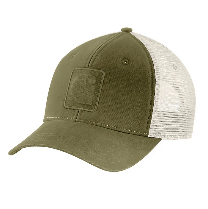 Carhartt canvas logo C cap in dark bronzed green