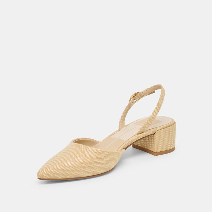 CAREL HEELS LIGHT NATURAL RAFFIA