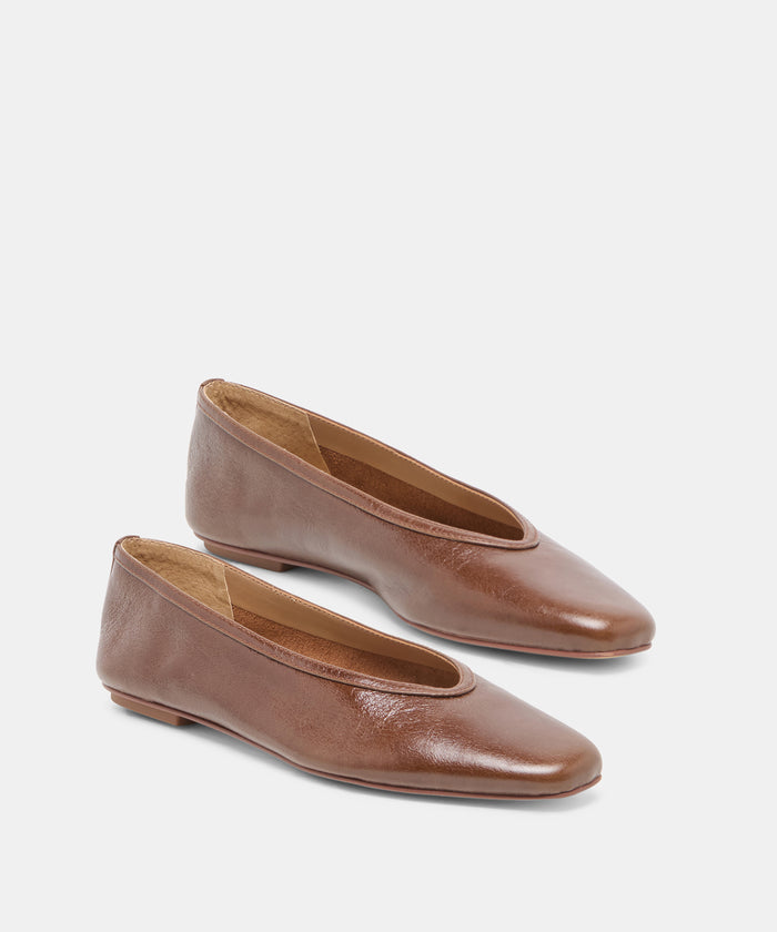 CARET BALLET FLATS RUSSET LEATHER