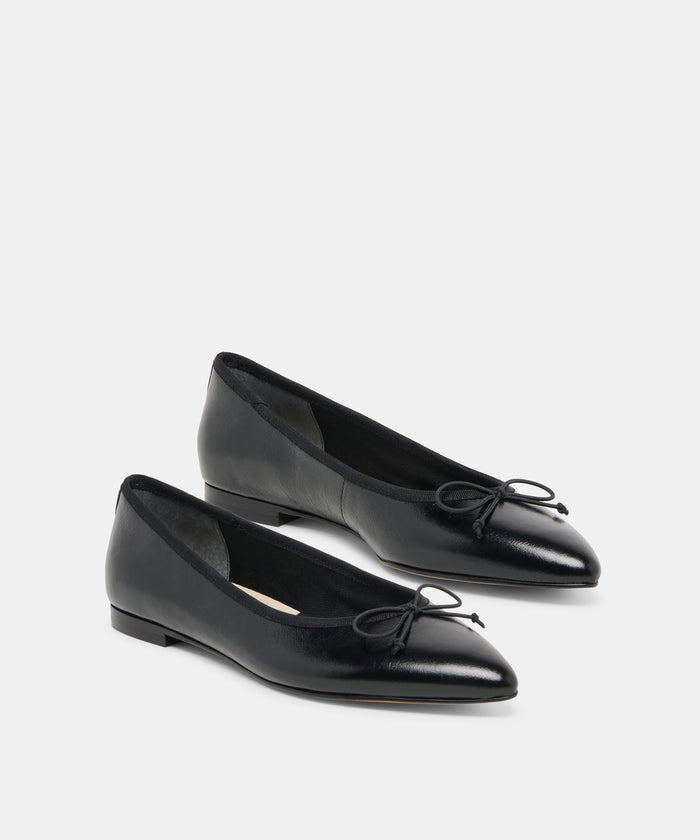 CELIO BALLET FLATS BLACK LEATHER