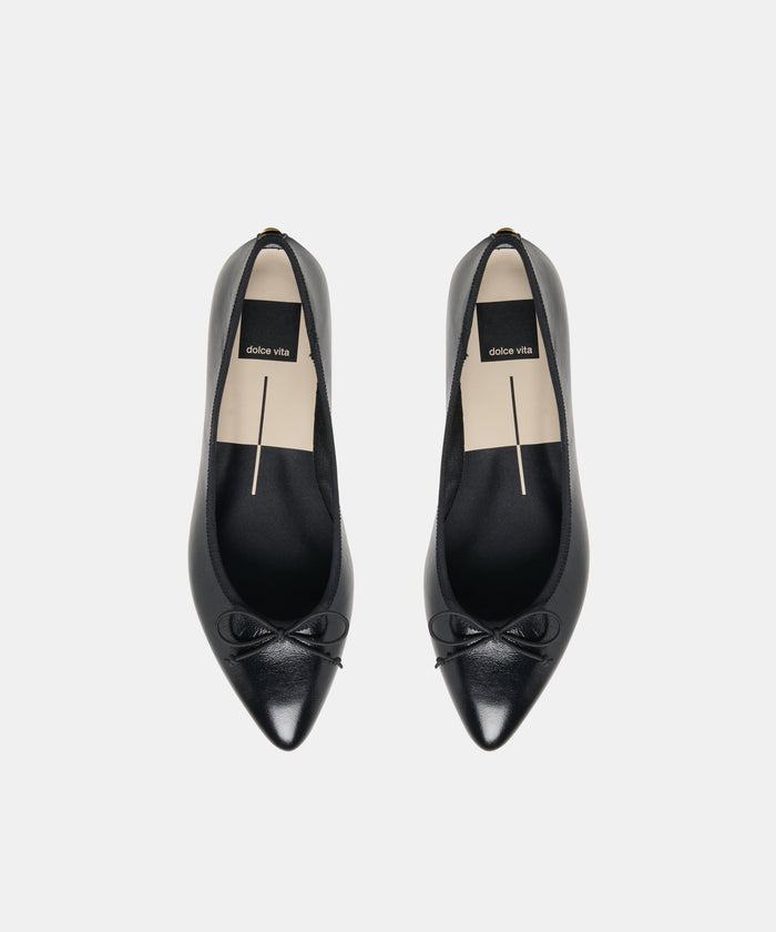 CELIO BALLET FLATS BLACK LEATHER