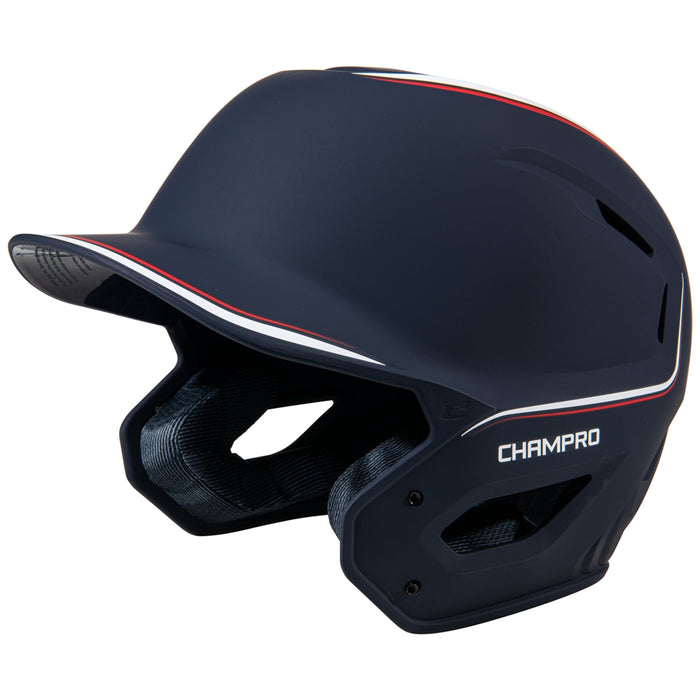 Champro HXE Two-Tone Matte Baseball Helmet - Navywhitescarlet