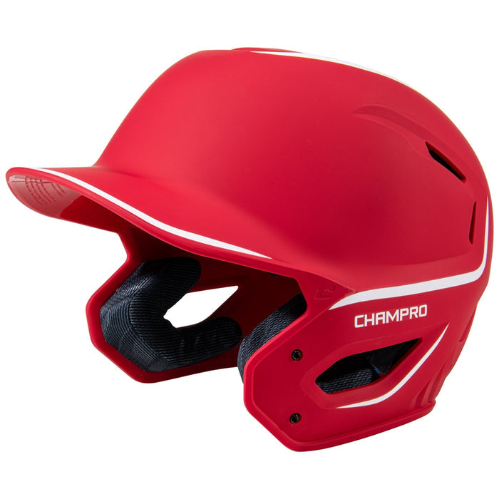 Champro HXE Two-Tone Matte Baseball Helmet - Scarlet