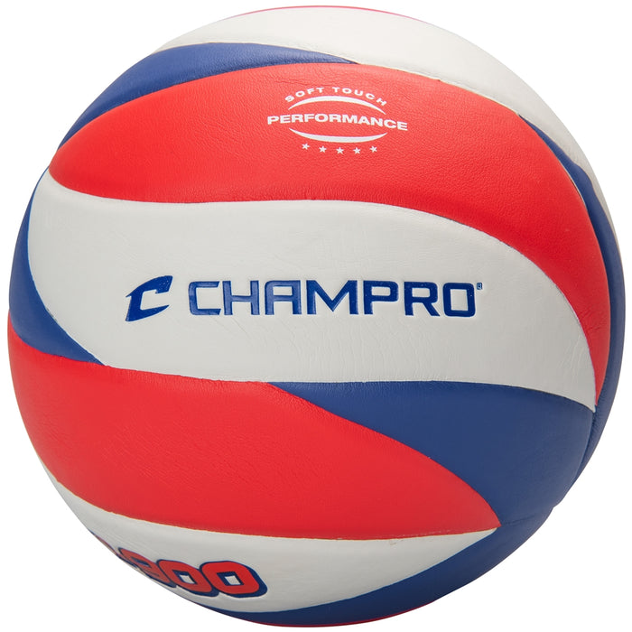 Champro Wave Soft Touch Pro Performance Volleyball - Scarlet White Royal