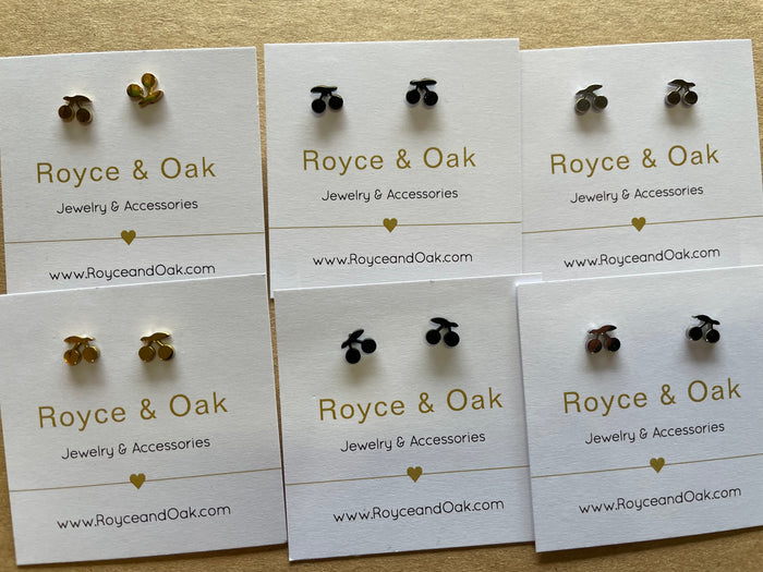 Cherry Studs - Royce & Oak