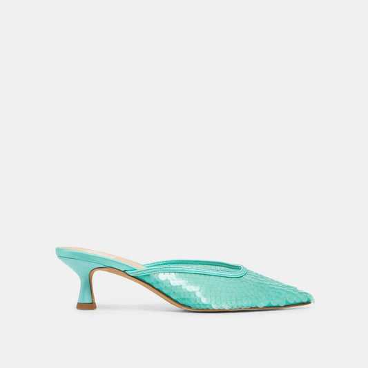 Cleo Sequin Aqua Sequin Heels | Dolce Vita