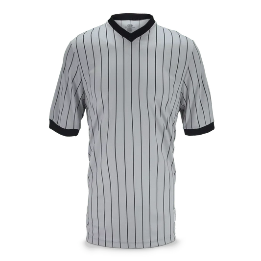 Cliff Keen MXS Ultra-Mesh Pinstripe V-Neck Wrestling Referee Shirt Extra Length — Apparel