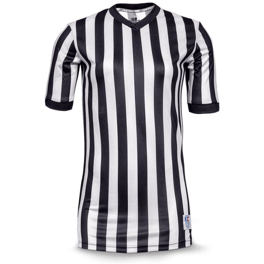 Cliff Keen Sublimated 100% Unique Women's Basketball Referee V-Neck Shirt — Officials Gear