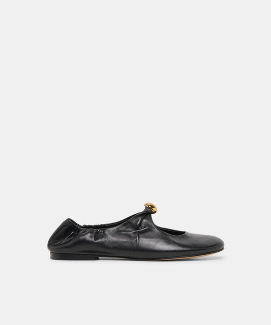 Cornel Black Leather Flats | Dolce Vita