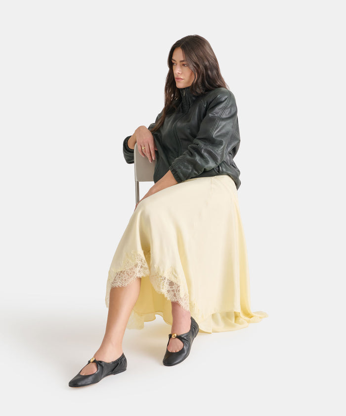 CORNEL FLATS BLACK LEATHER