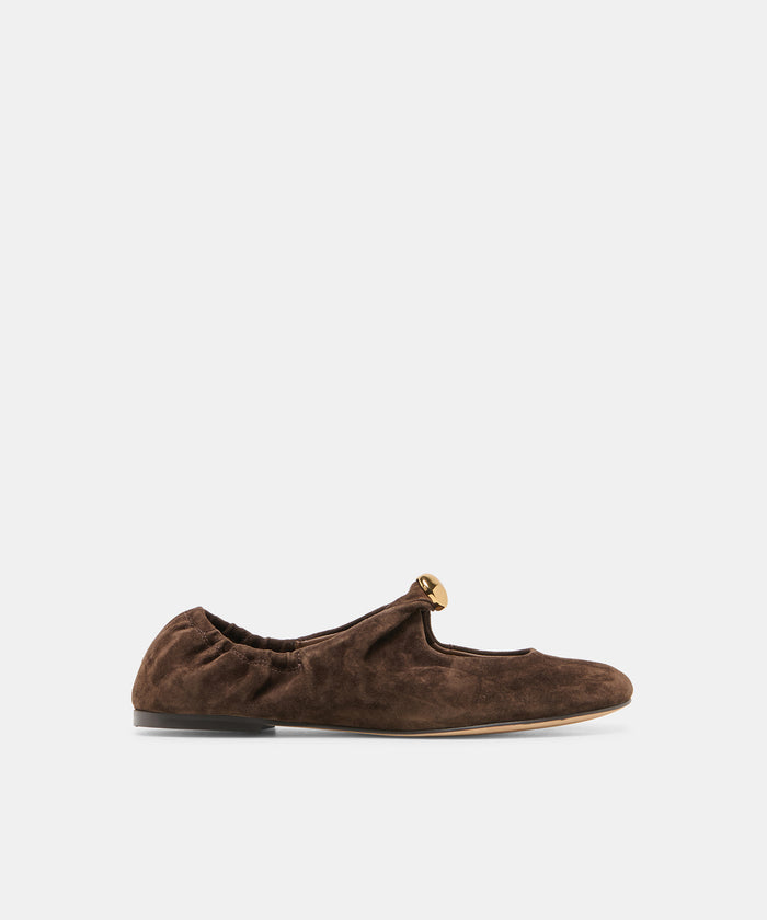 Cornel Dk Brown Suede Flats | Dolce Vita