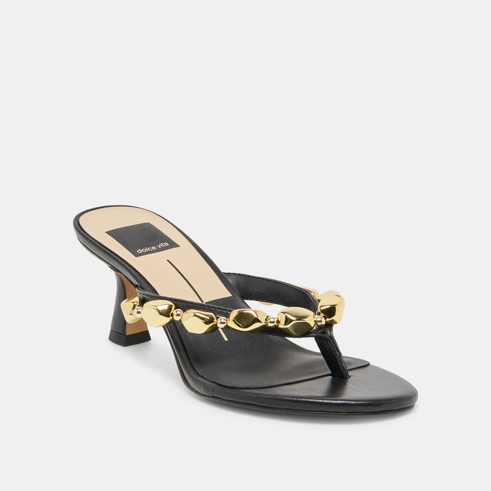 DAKSIE HEELS BLACK LEATHER