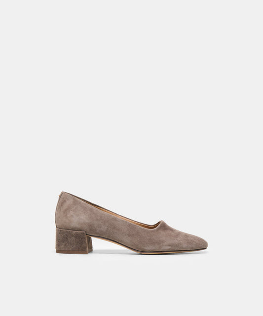 DALIA Dove Suede Ballet Block Heels | Dolce Vita