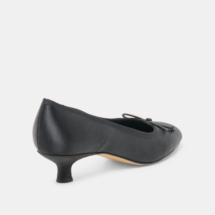 DAWSEN HEELS ONYX SATIN