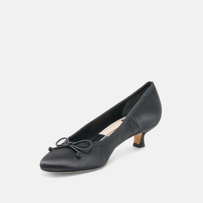 DAWSEN HEELS ONYX SATIN