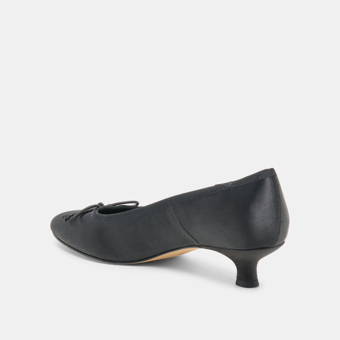 DAWSEN HEELS ONYX SATIN