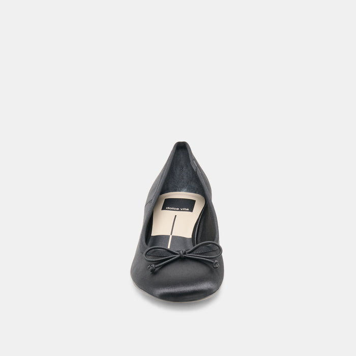 DAWSEN HEELS ONYX SATIN