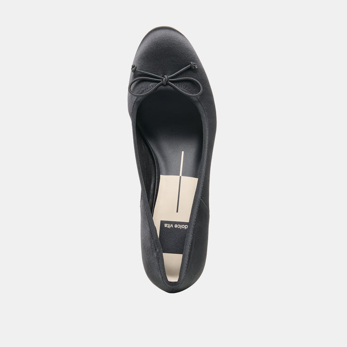 DAWSEN HEELS ONYX SATIN
