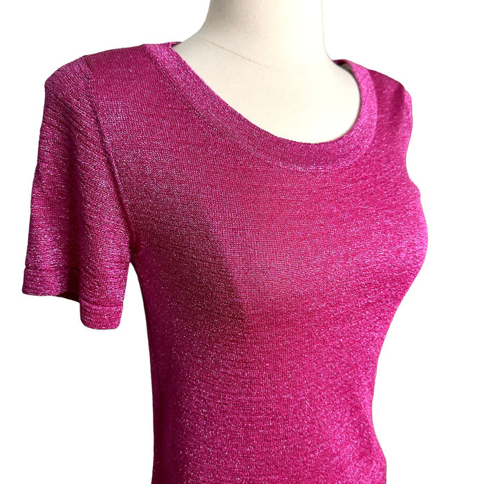 Deep Pink Metallic Top - S