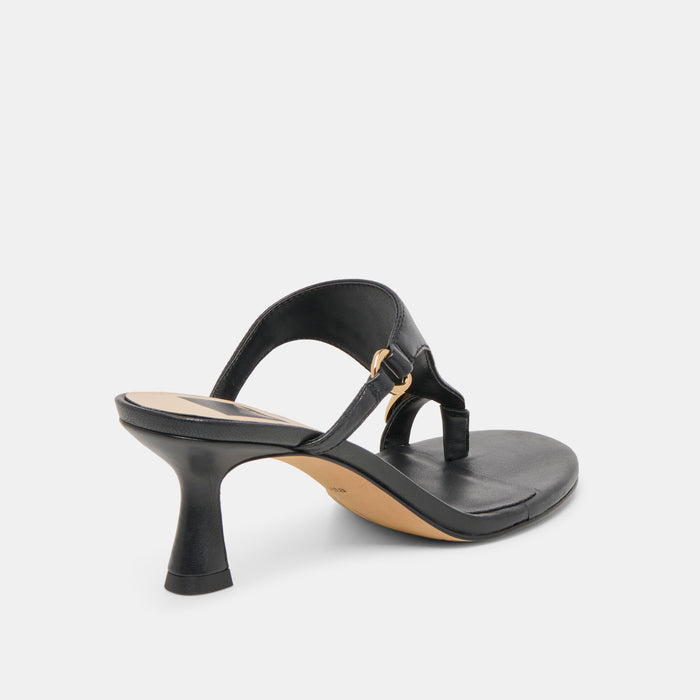 DERREL HEELS BLACK LEATHER