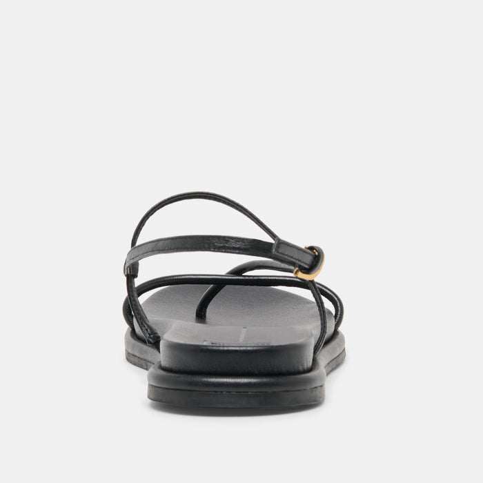 DOM SANDALS BLACK LEATHER