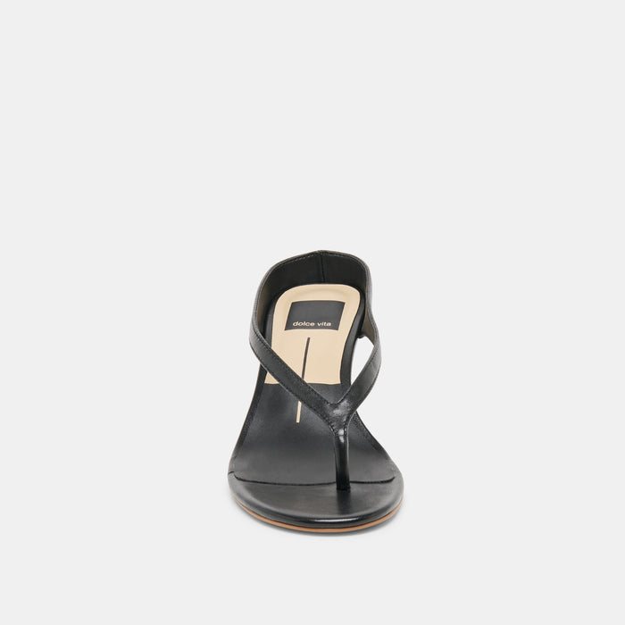 DOREEN HEELS BLACK LEATHER