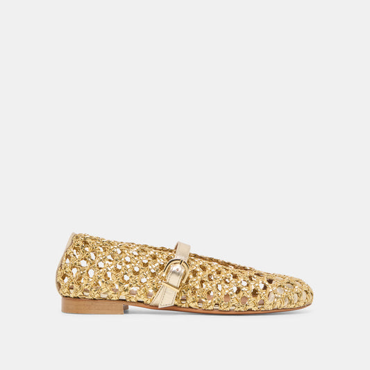 Dover Gold Woven Stella Ballet Flats | Dolce Vita