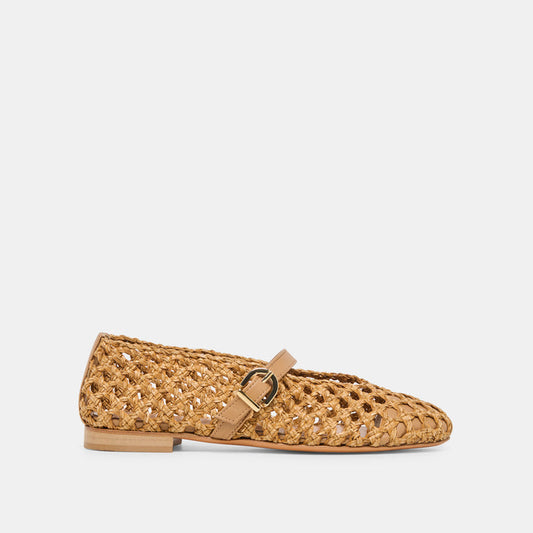 Dover Tan Woven Stella Ballet Flats | Dolce Vita