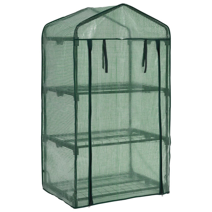 Drivhus / Miniväxthus med 3 hyllplan 69x49x125 cm