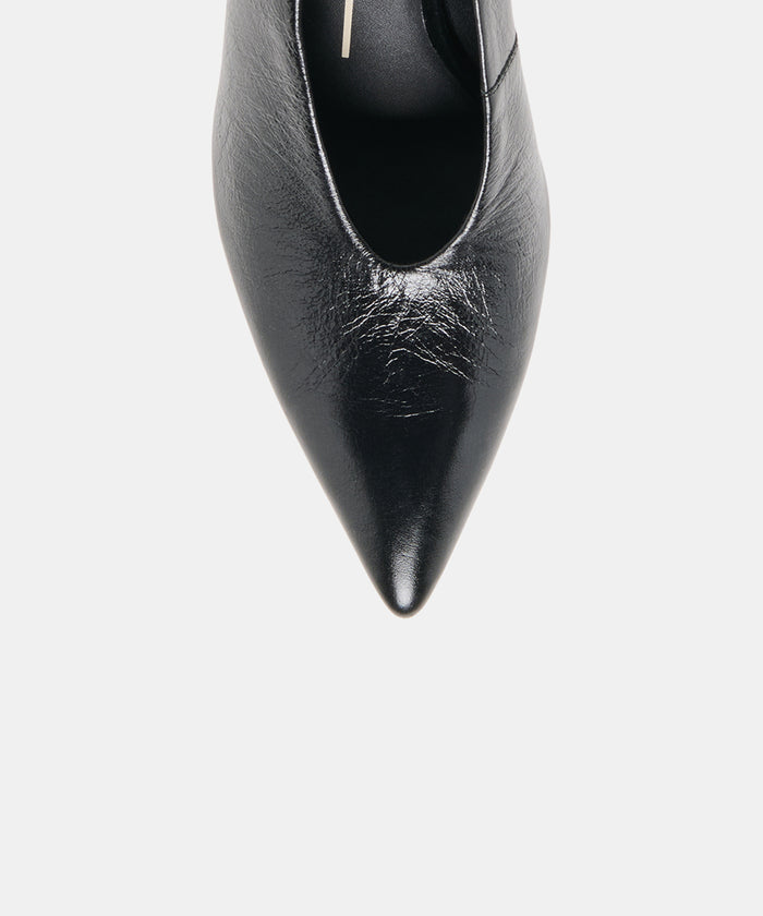 EMANI HEELS BLACK LEATHER