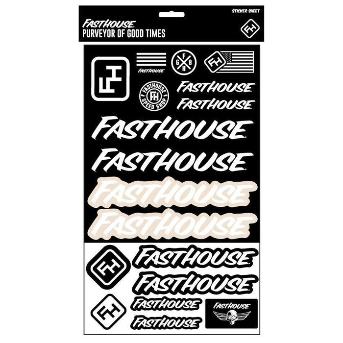 Fasthouse sticker sheet with multiple logo decals