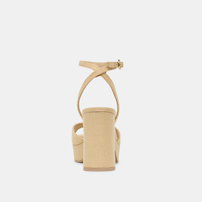 FELICA HEELS NATURAL RAFFIA