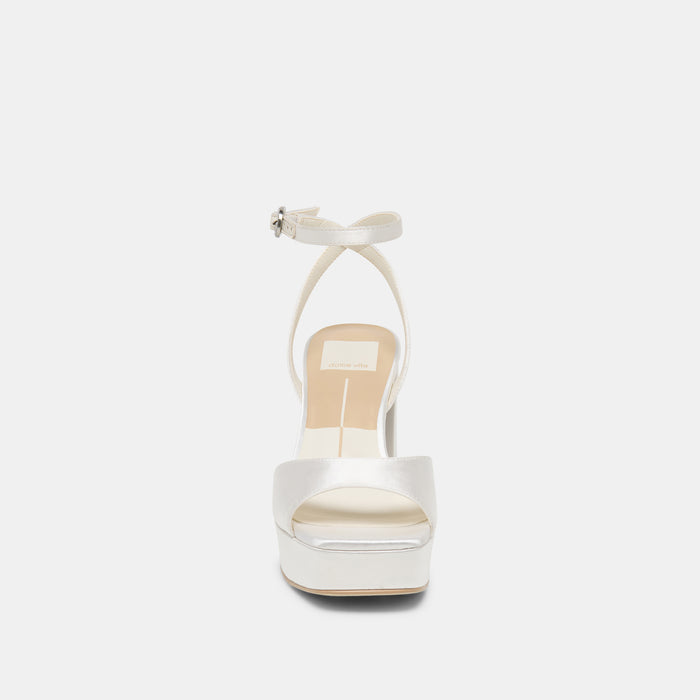 FELICA HEELS WHITE SATIN