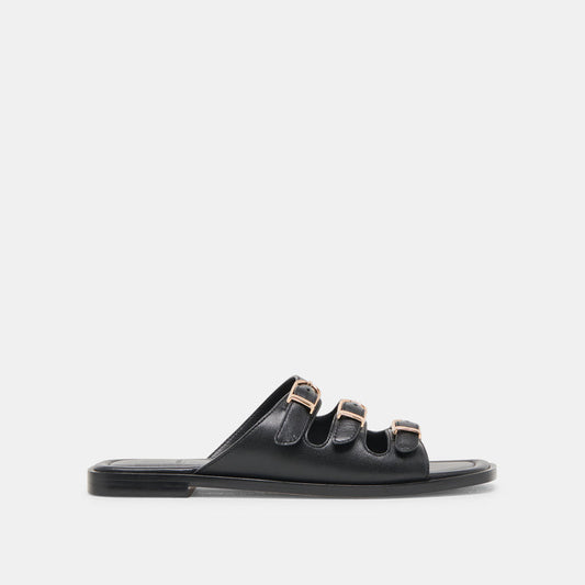 Fin Black Leather Sandals | Dolce Vita